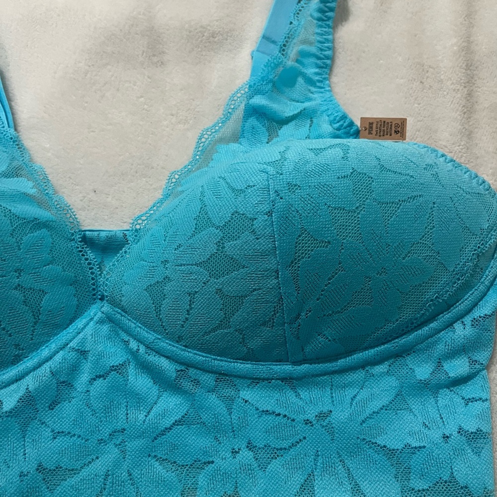 PINK Victoria's Secret Turquoise Lace Bra